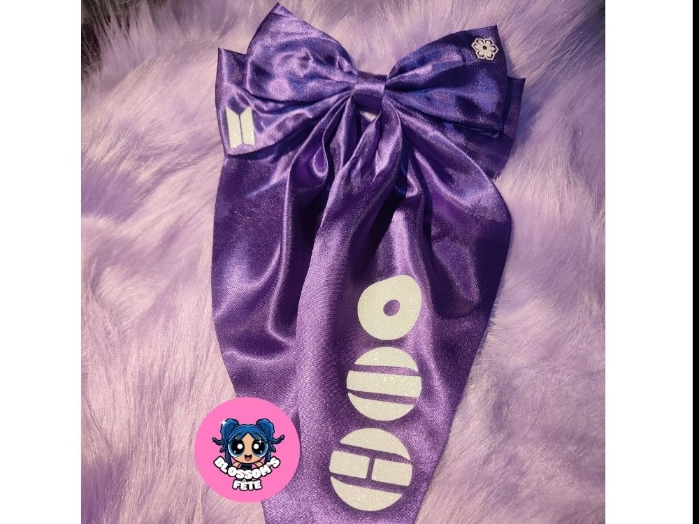 Arirang Hairclip (Purple w White Motifs)