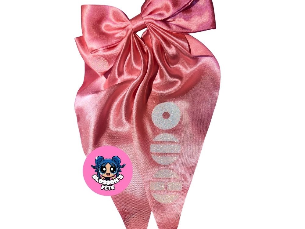 ARIRANG Hairclip (Peach Pink w White Motifs)